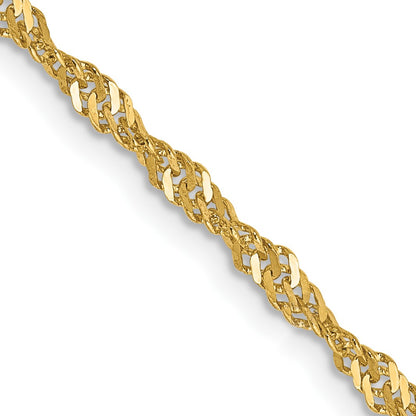 14K 22 inch 2mm Singapore with Lobster Clasp Chain