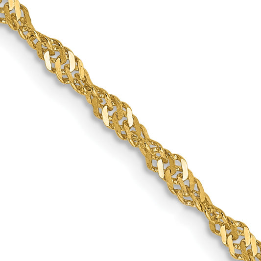 14K 22 inch 2mm Singapore with Lobster Clasp Chain