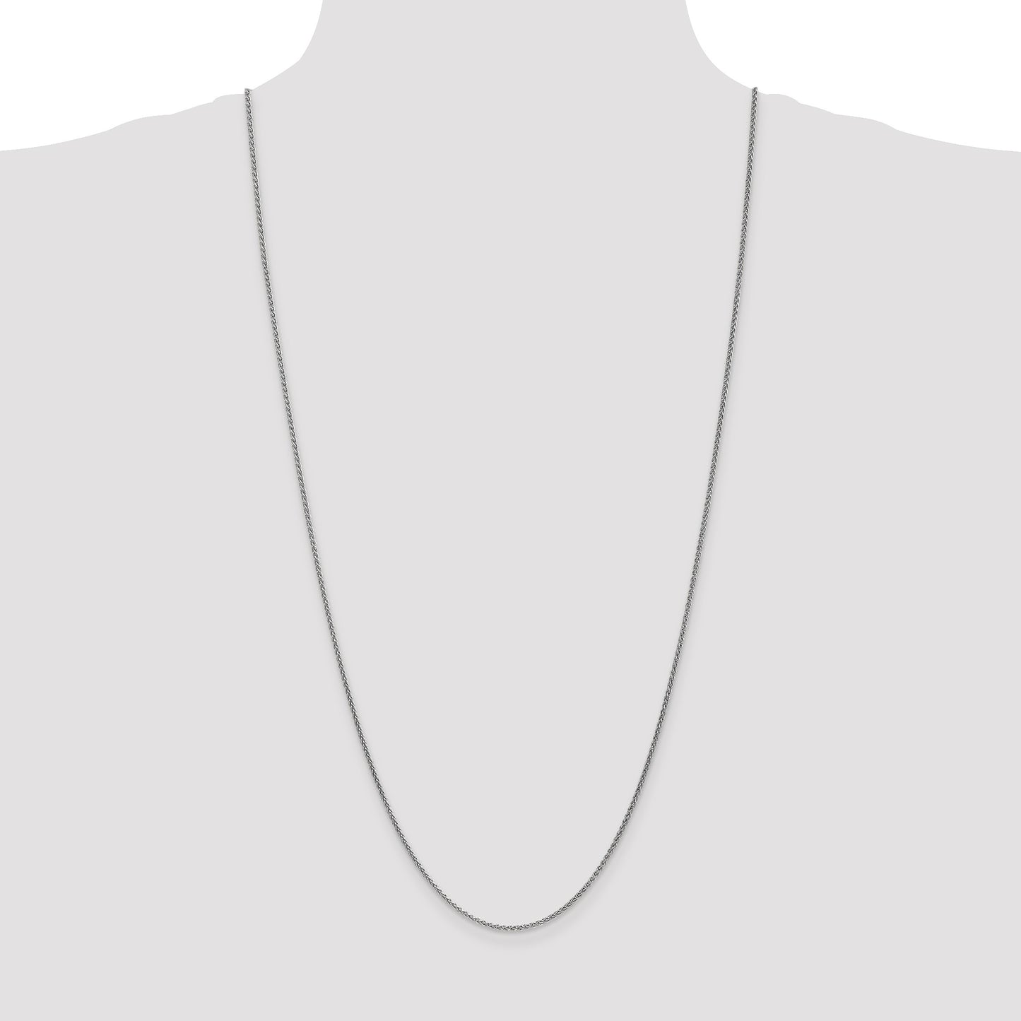 14K White Gold 30 inch 1.7mm Spiga with Lobster Clasp Chain