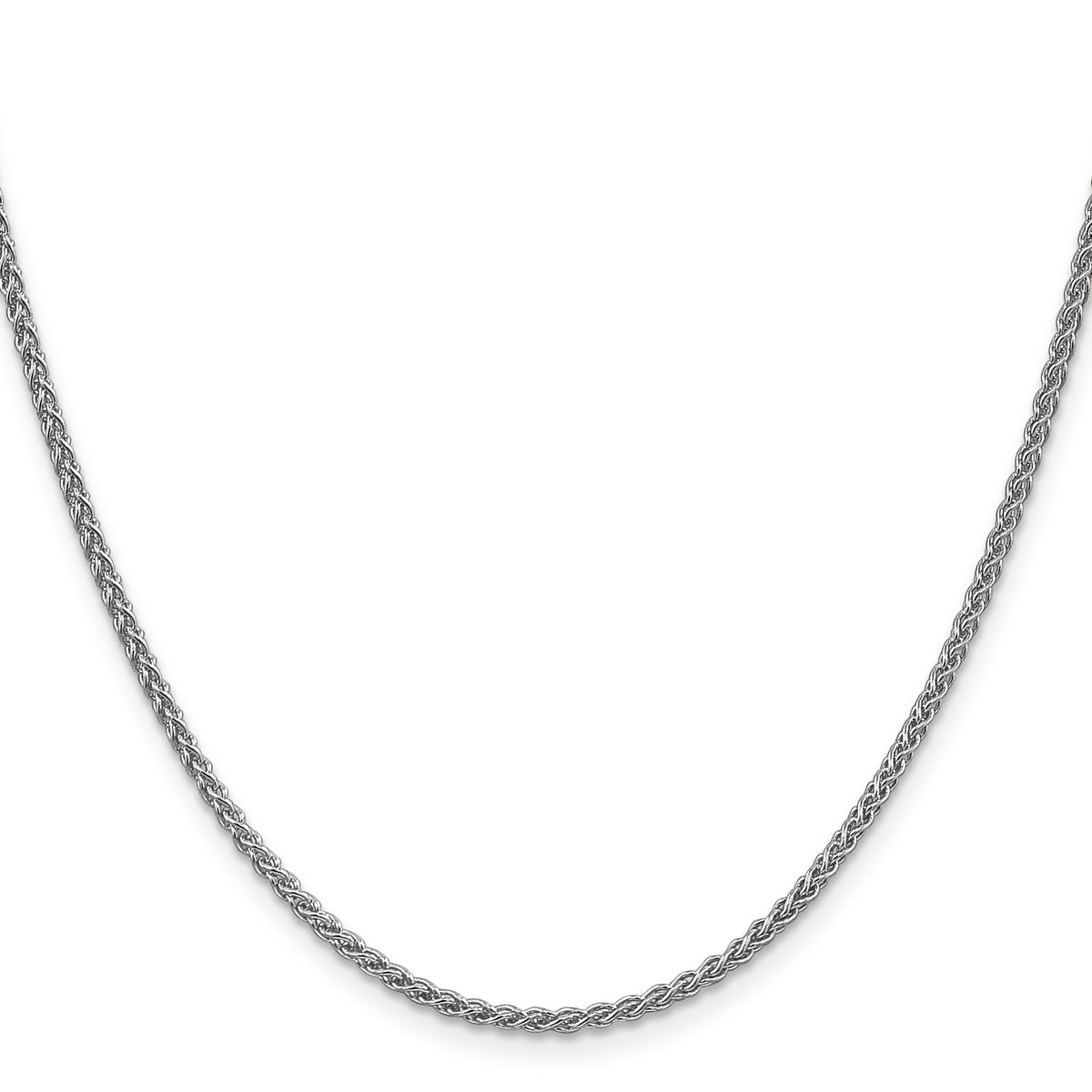 14K White Gold 22 inch 2.1mm Spiga with Lobster Clasp Chain