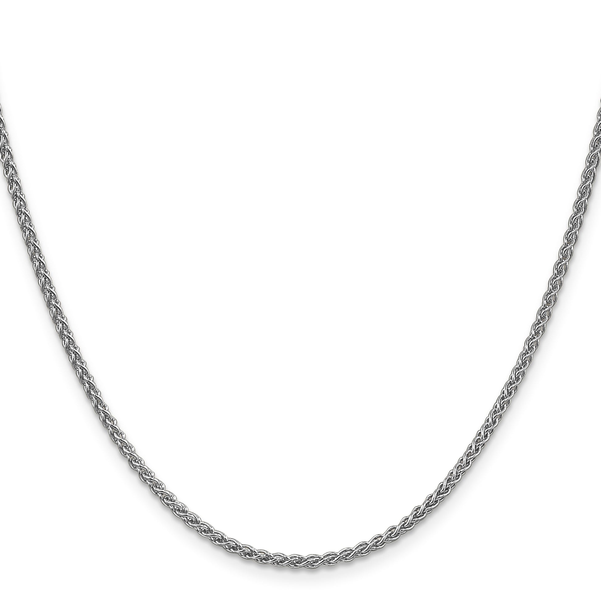 14K White Gold 30 inch 2.1mm Spiga with Lobster Clasp Chain