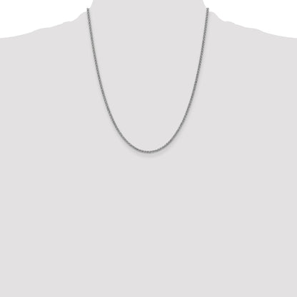 14K White Gold 22 inch 2.1mm Spiga with Lobster Clasp Chain