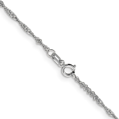 14K White Gold 30 inch 1.4mm Singapore with Spring Ring Clasp Chain
