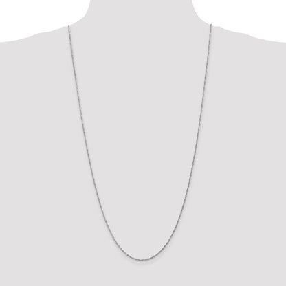 14K White Gold 30 inch 1.4mm Singapore with Spring Ring Clasp Chain
