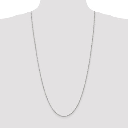 14K White Gold 30 inch 1.7mm Singapore with Lobster Clasp Chain