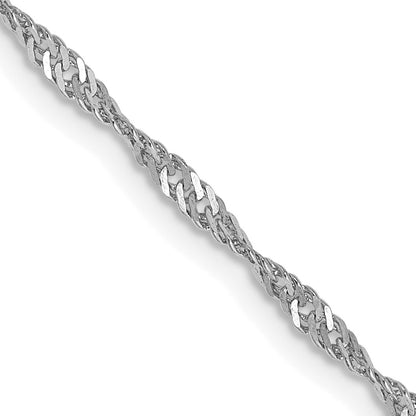 14K White Gold 16 inch 1.7mm Singapore with Lobster Clasp Chain