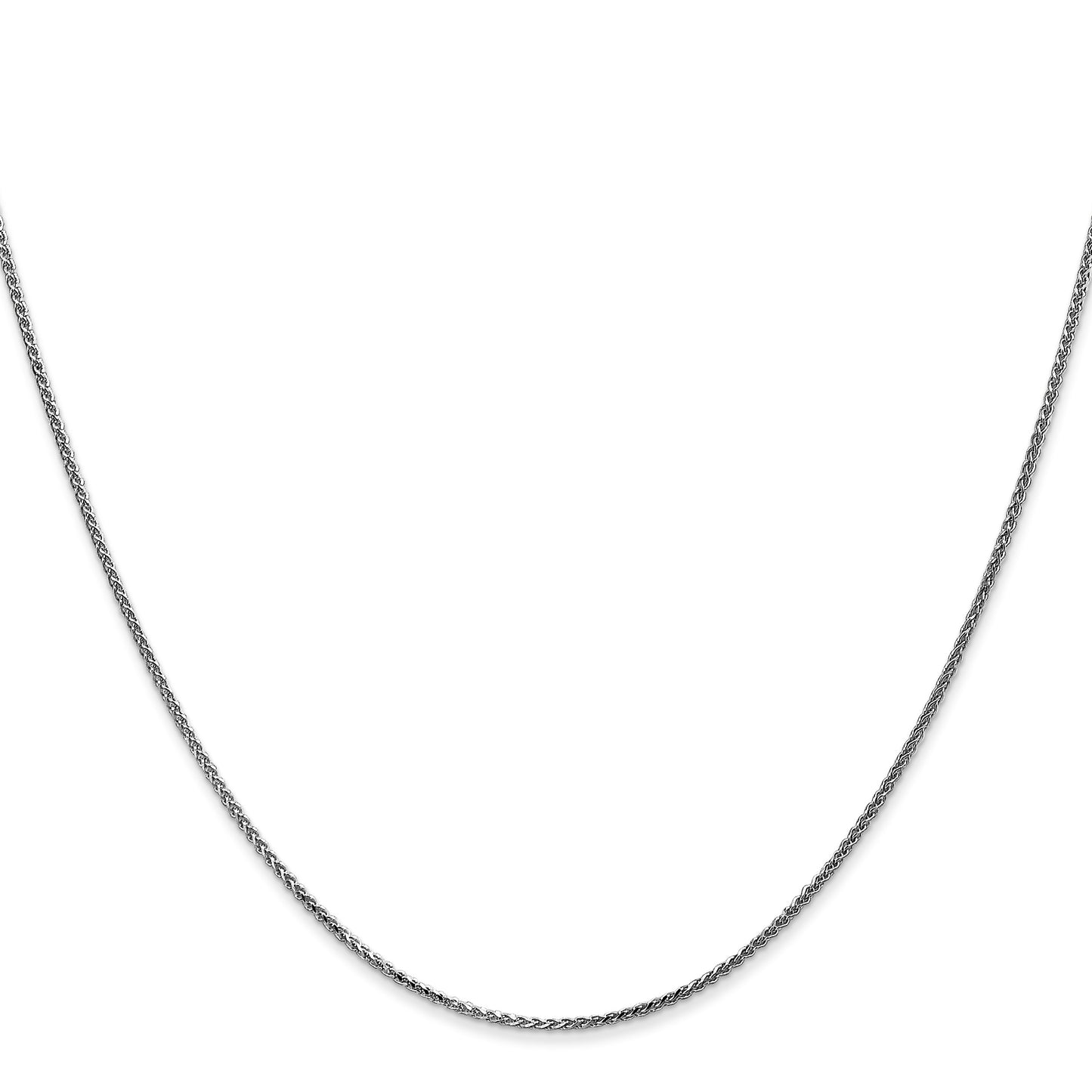 14K White Gold 22 inch 1.05mm Diamond-cut Spiga with Spring Ring Clasp Chain
