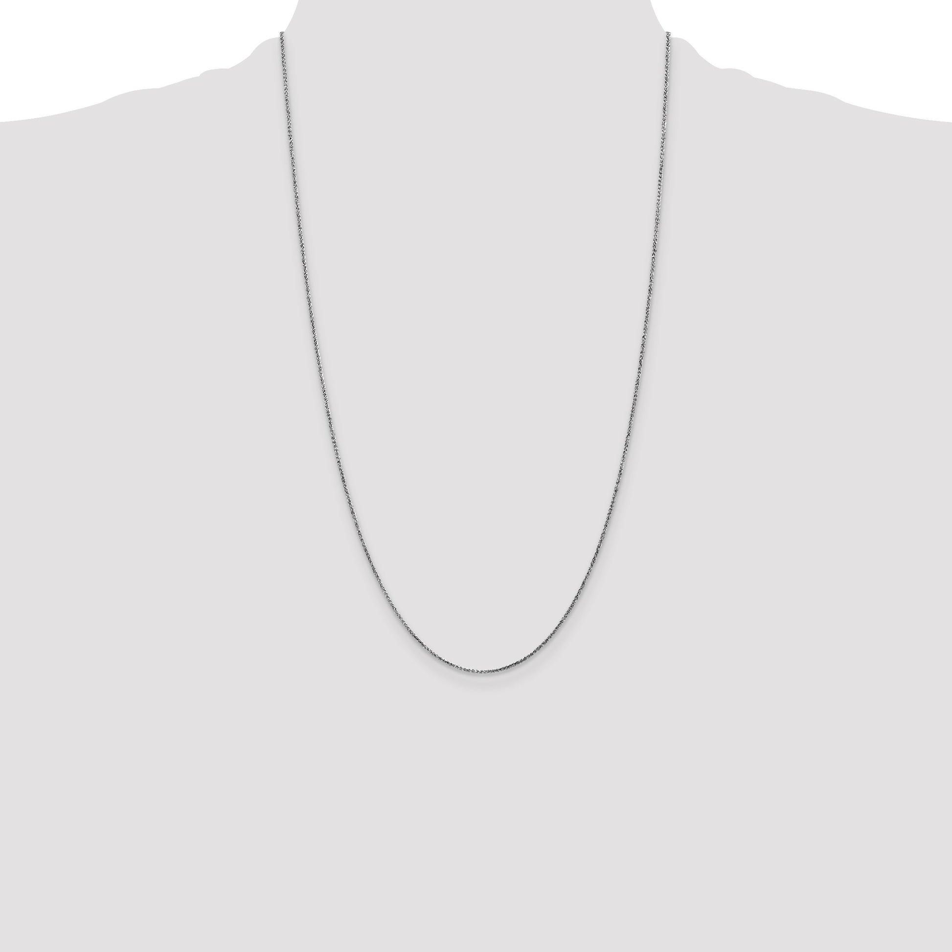 14K White Gold 26 inch 1.05mm Diamond-cut Spiga with Spring Ring Clasp Chain
