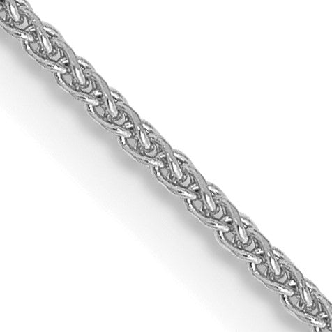 14K White Gold 24 inch 1.05mm Diamond-cut Spiga with Spring Ring Clasp Chain