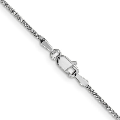 14K White Gold 24 inch 1.25mm Diamond-cut Spiga with Lobster Clasp Chain