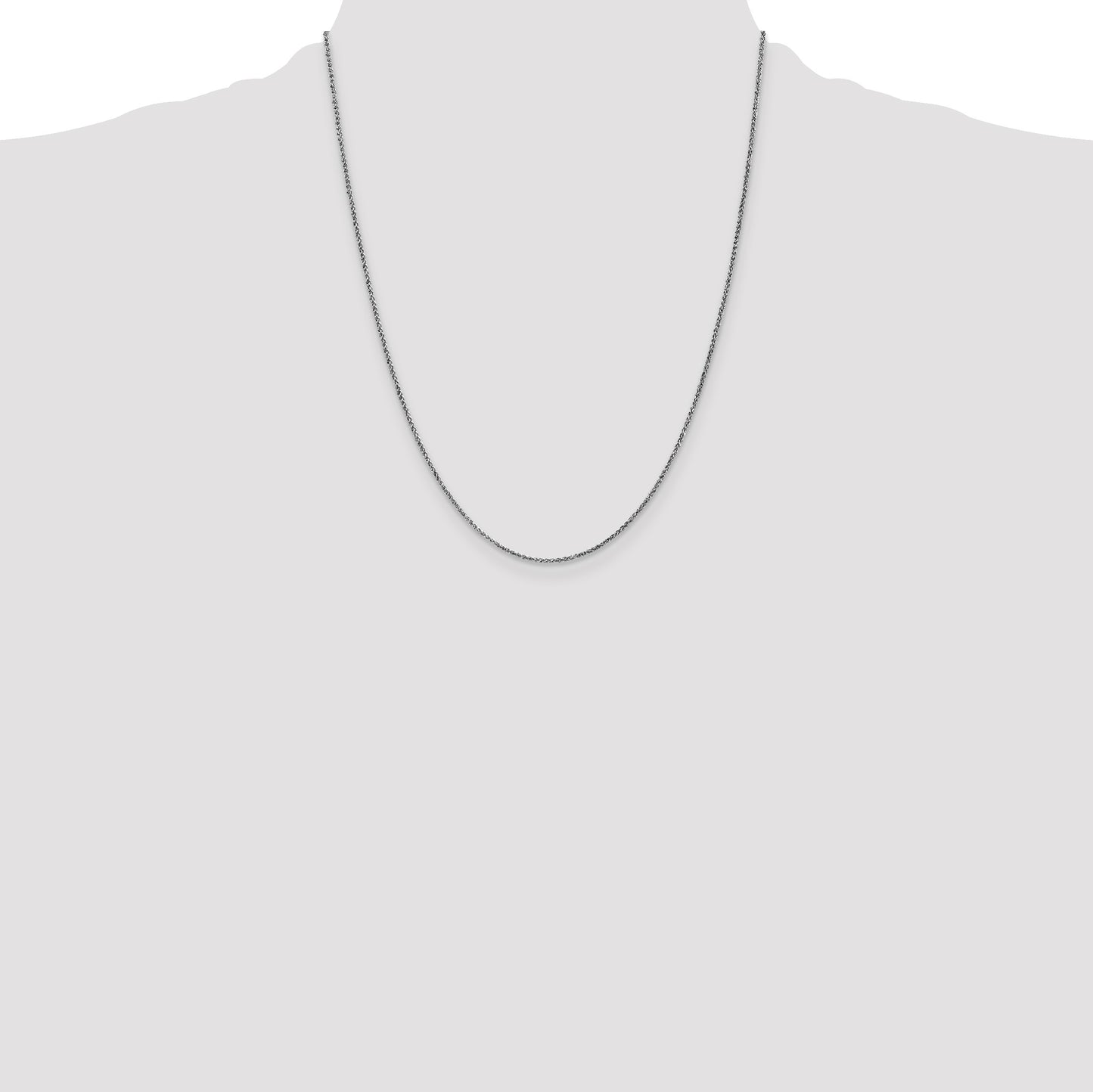 14K White Gold 22 inch 1.25mm Diamond-cut Spiga with Lobster Clasp Chain