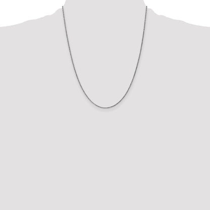 14K White Gold 22 inch 1.25mm Diamond-cut Spiga with Lobster Clasp Chain