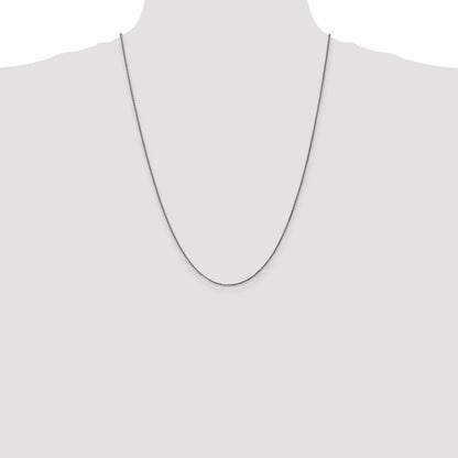 14K White Gold 24 inch 1.25mm Diamond-cut Spiga with Lobster Clasp Chain