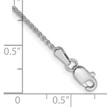14K White Gold 9 inch 1.25mm Diamond-cut Spiga with Lobster Clasp Anklet