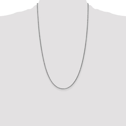 14K White Gold 26 inch 1.7mm Diamond-cut Spiga with Lobster Clasp Chain