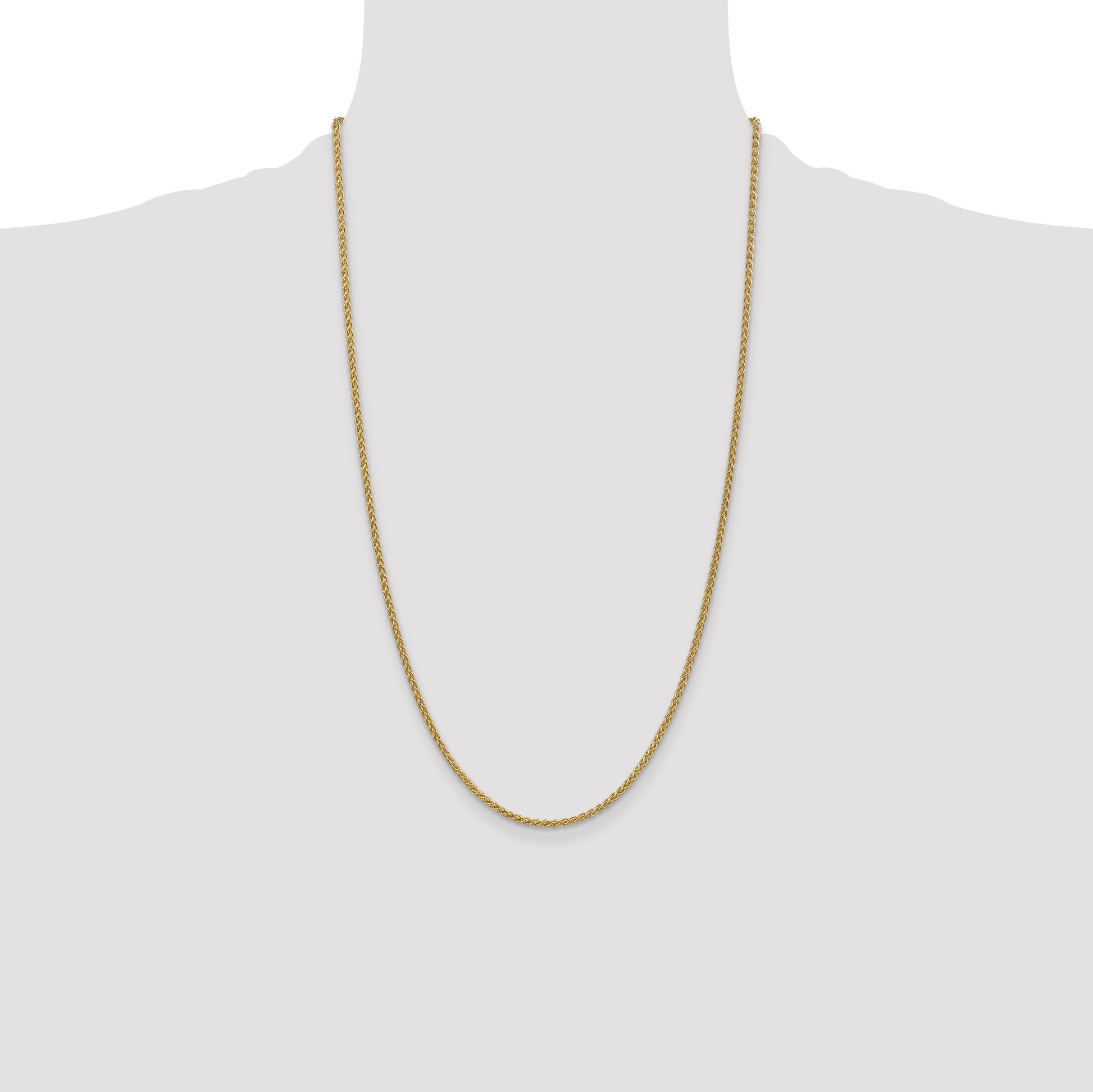 14K 26 inch 2.1mm Spiga with Lobster Clasp Chain