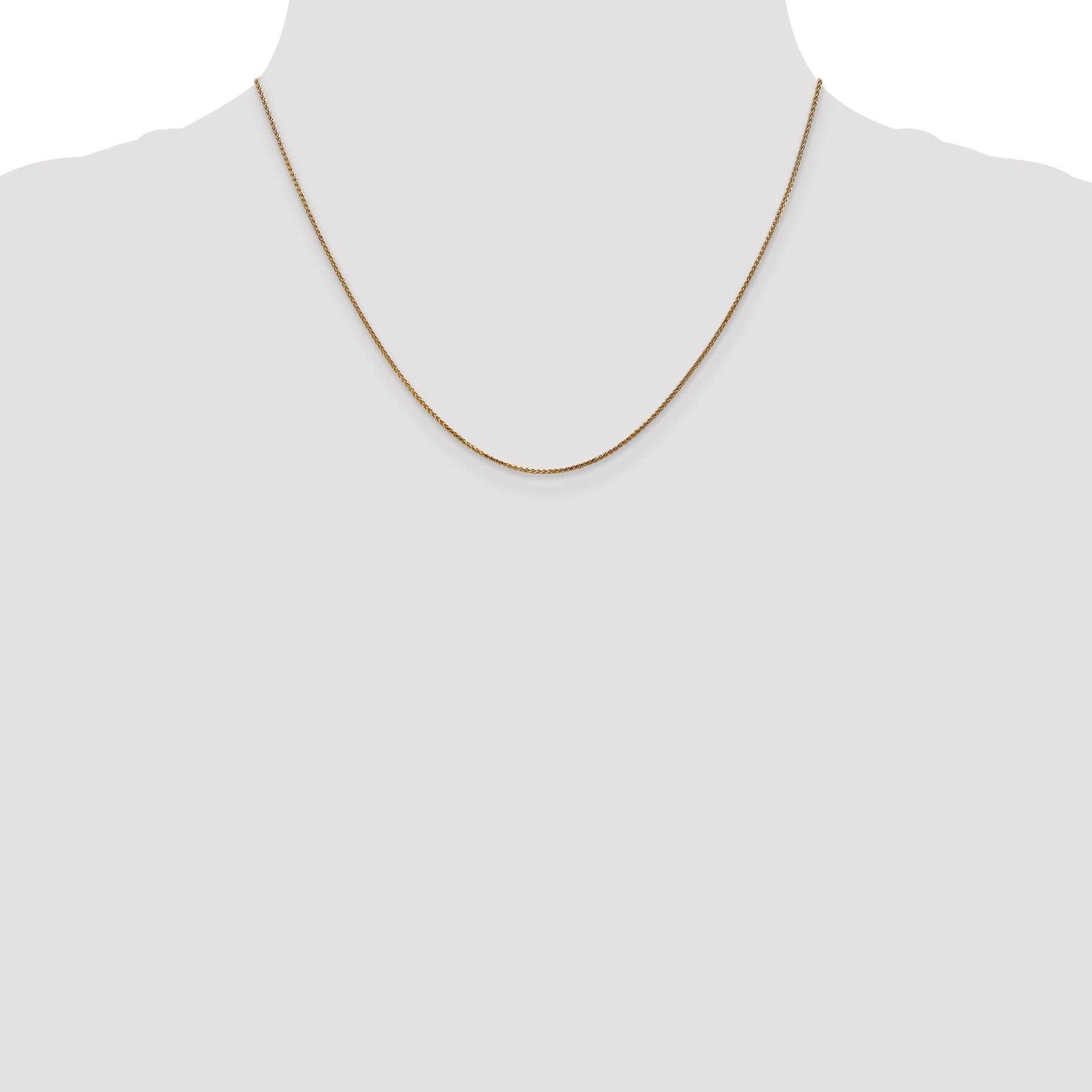 14K 18 inch 1.05mm Diamond-cut Spiga with Spring Ring Clasp Chain
