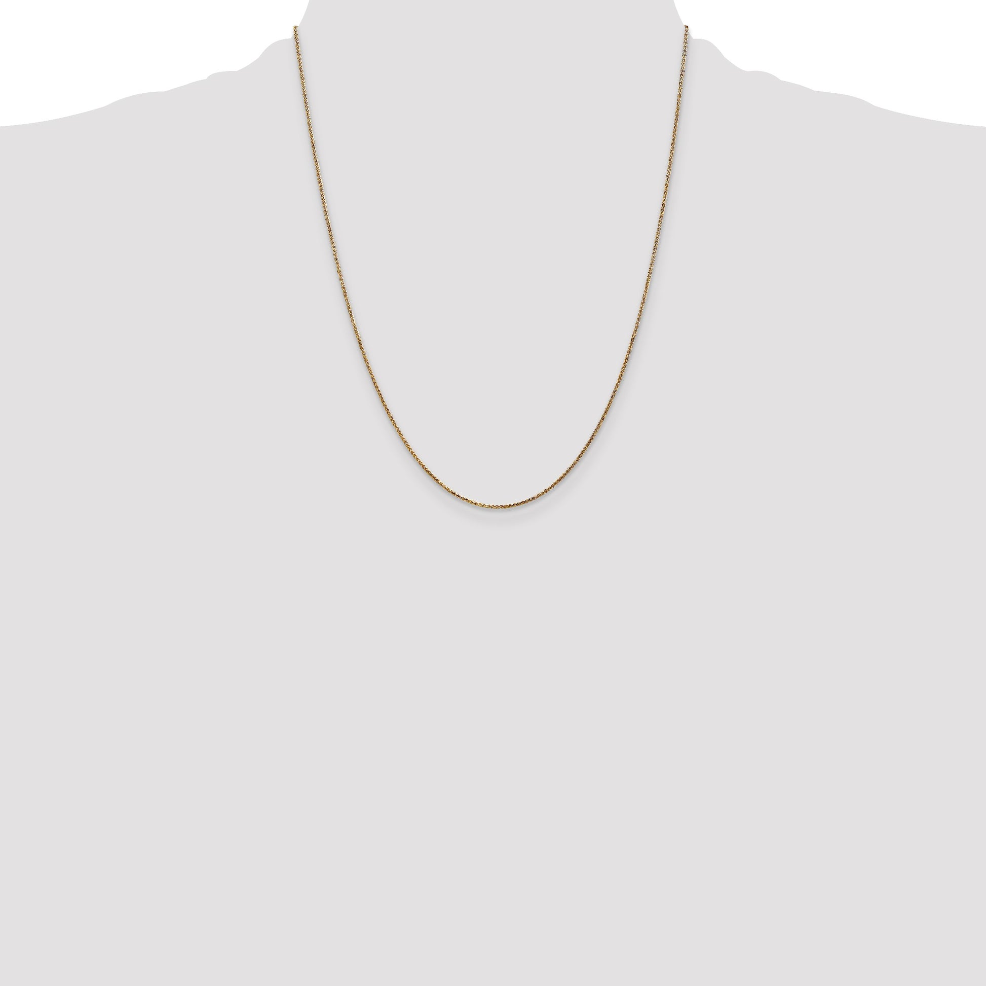 14K 22 inch 1.05mm Diamond-cut Spiga with Spring Ring Clasp Chain