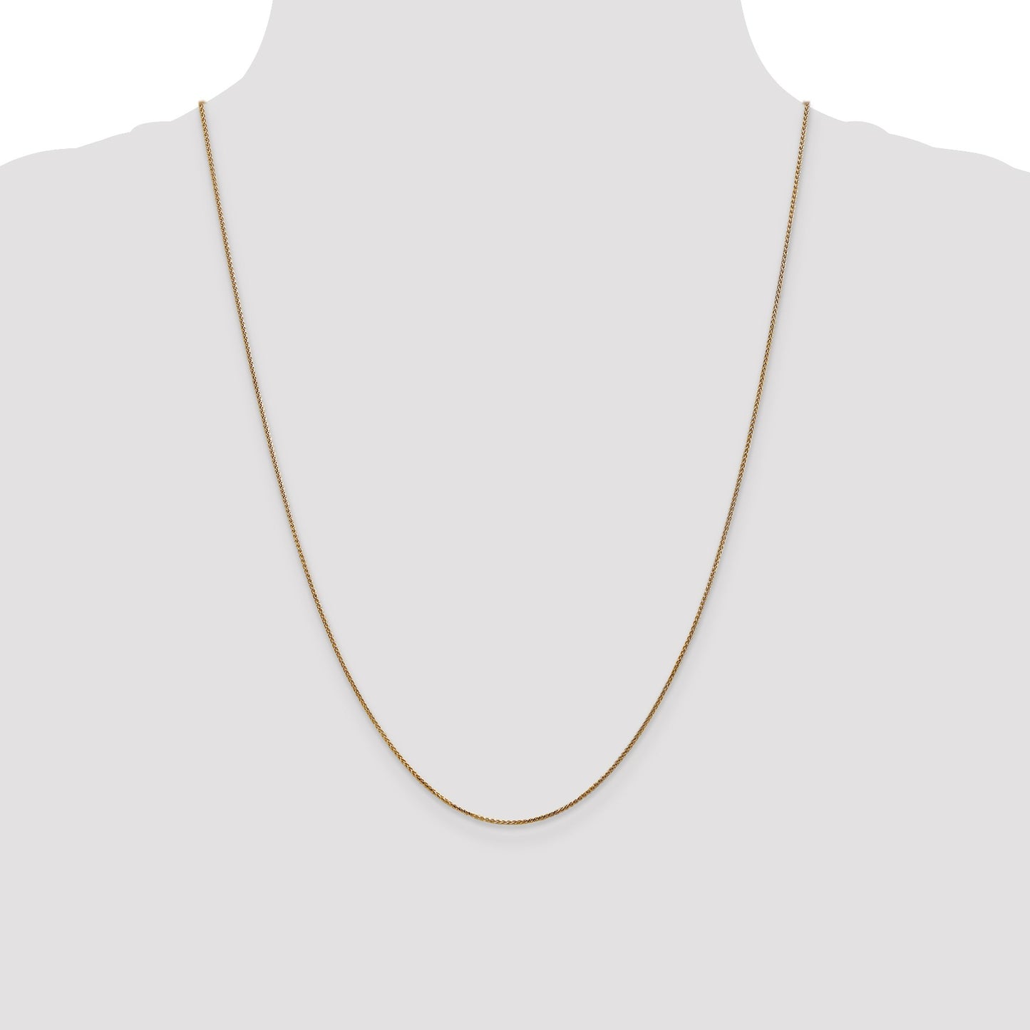 14K 24 inch 1.05mm Diamond-cut Spiga with Spring Ring Clasp Chain