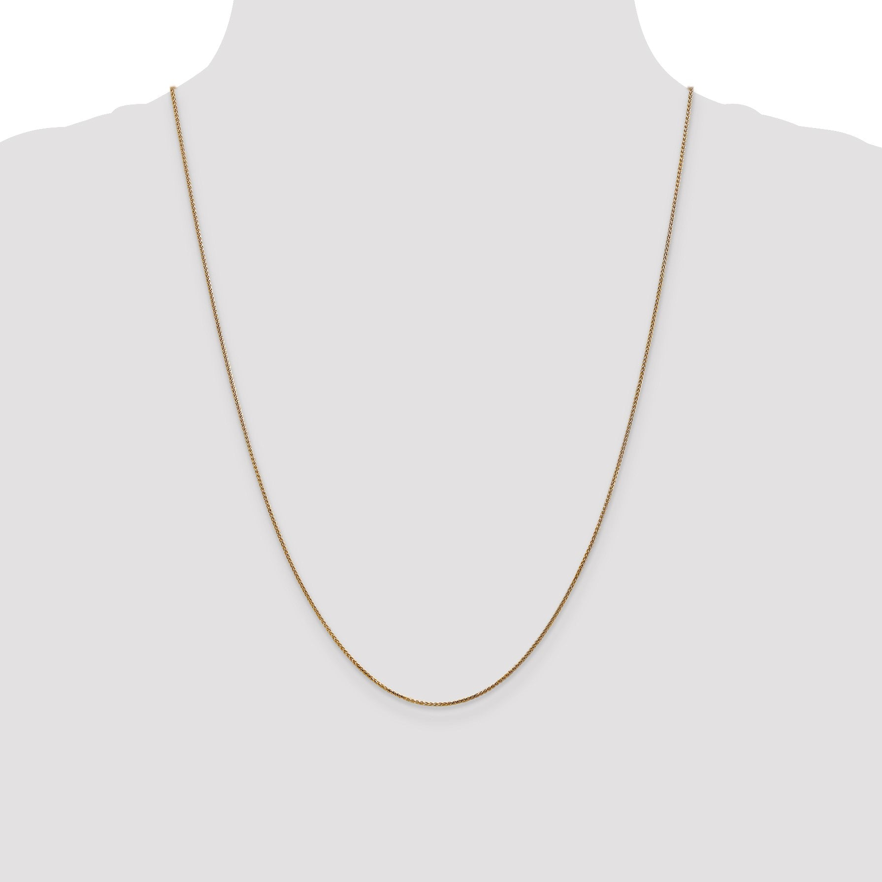 14K 24 inch 1.05mm Diamond-cut Spiga with Spring Ring Clasp Chain