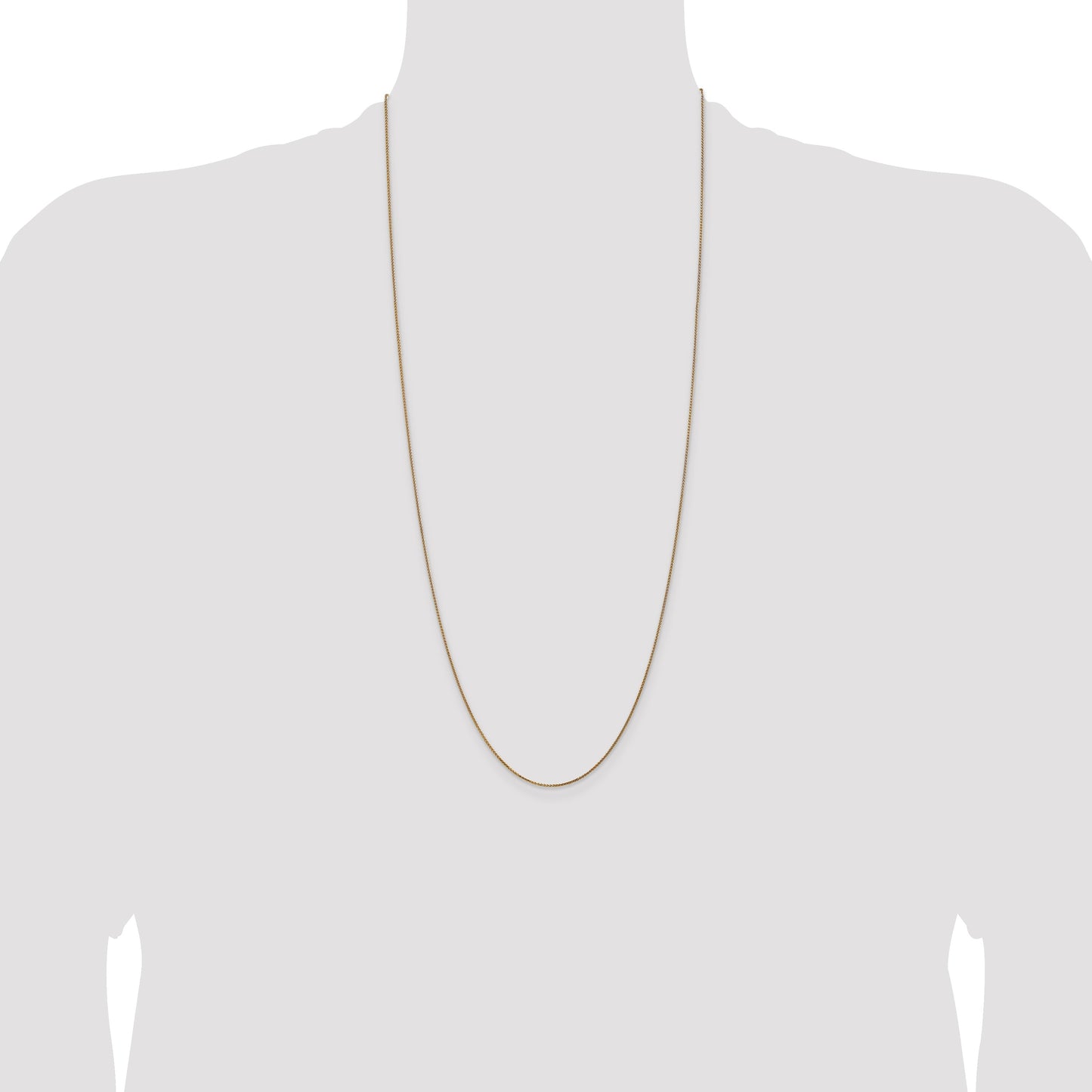 14K 30 inch 1.05mm Diamond-cut Spiga with Spring Ring Clasp Chain