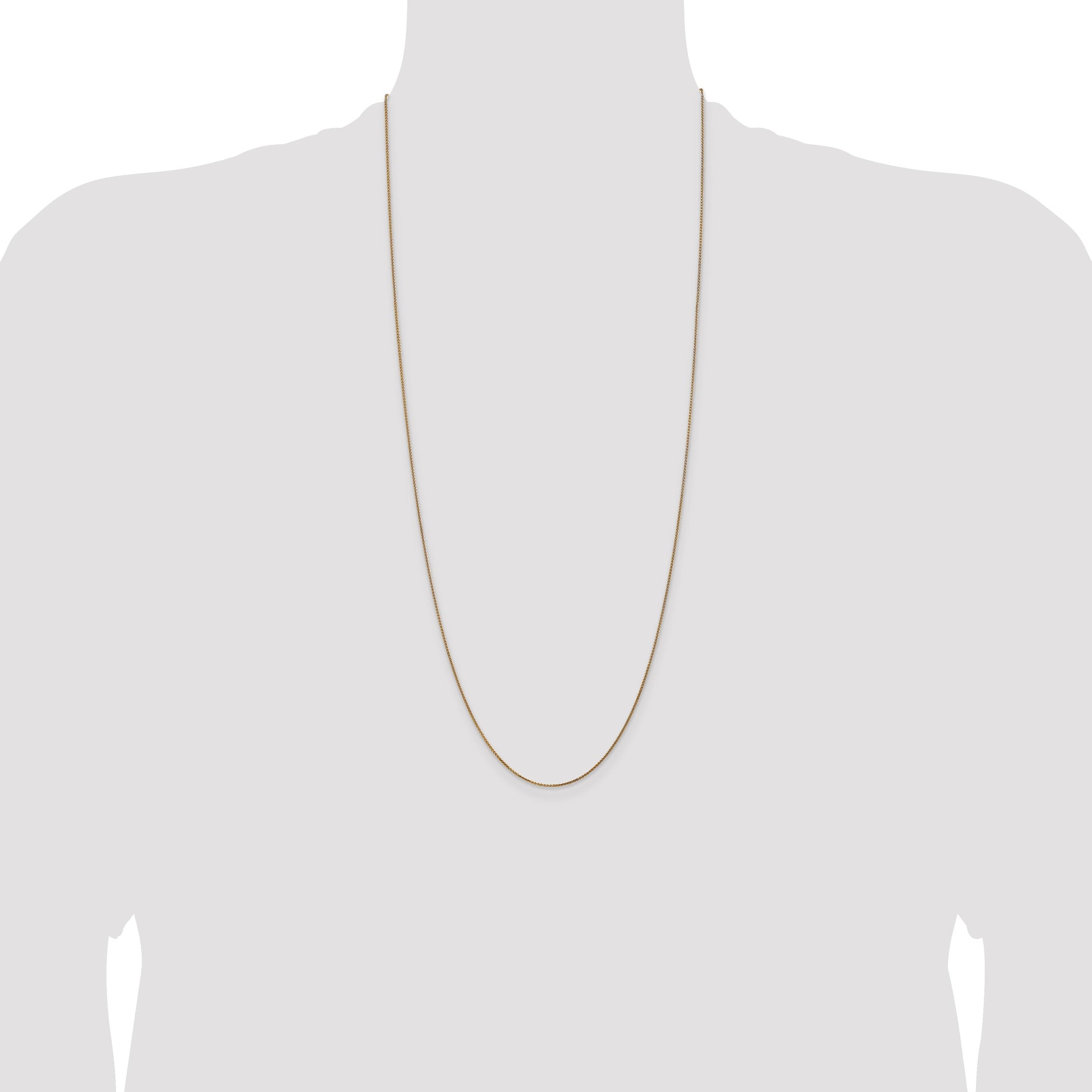 14K 30 inch 1.05mm Diamond-cut Spiga with Spring Ring Clasp Chain