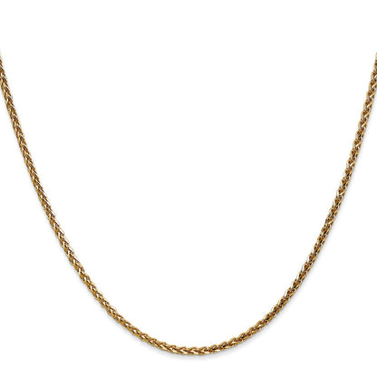 14K 18 inch 2.1mm Diamond-cut Spiga with Lobster Clasp Chain