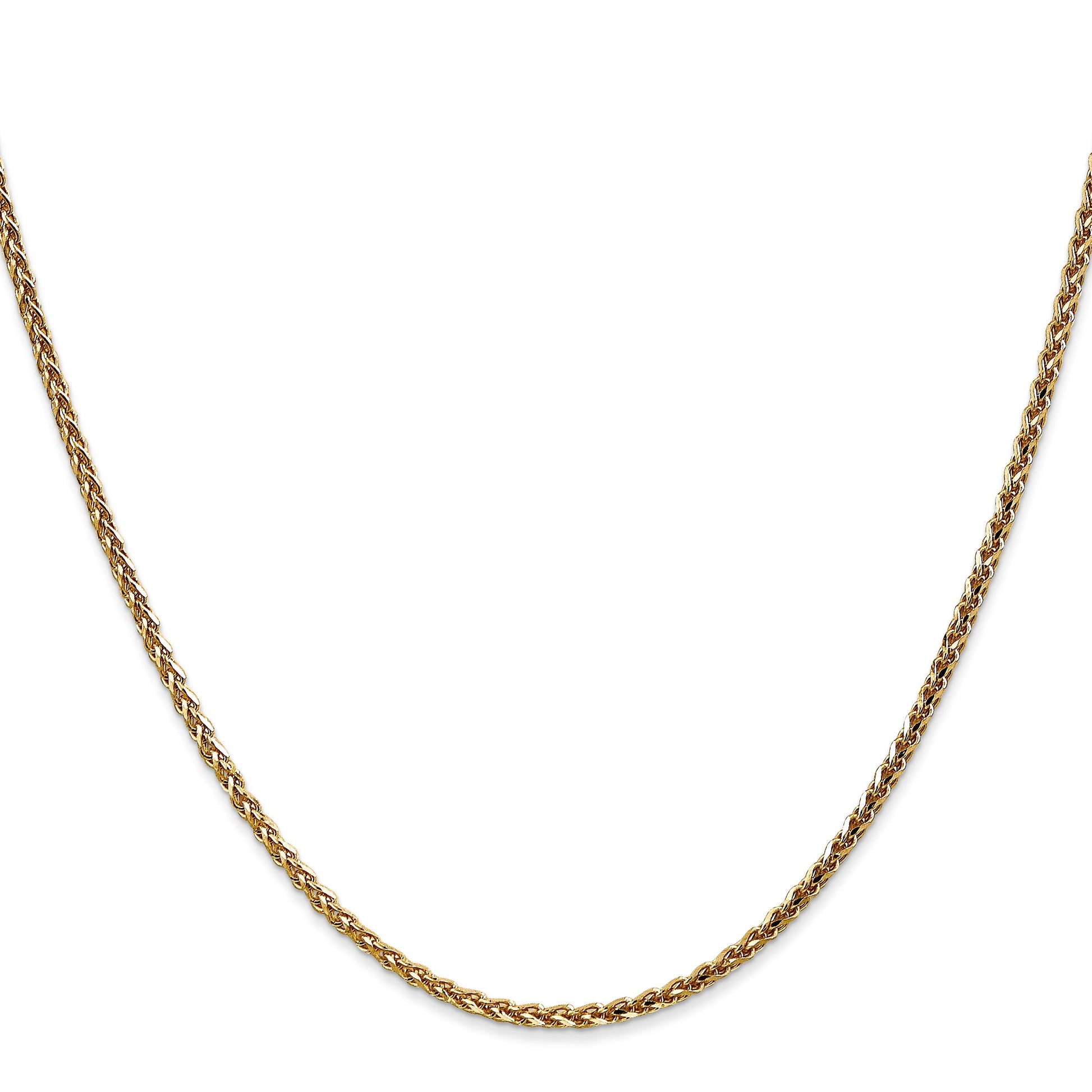 14K 22 inch 2.1mm Diamond-cut Spiga with Lobster Clasp Chain