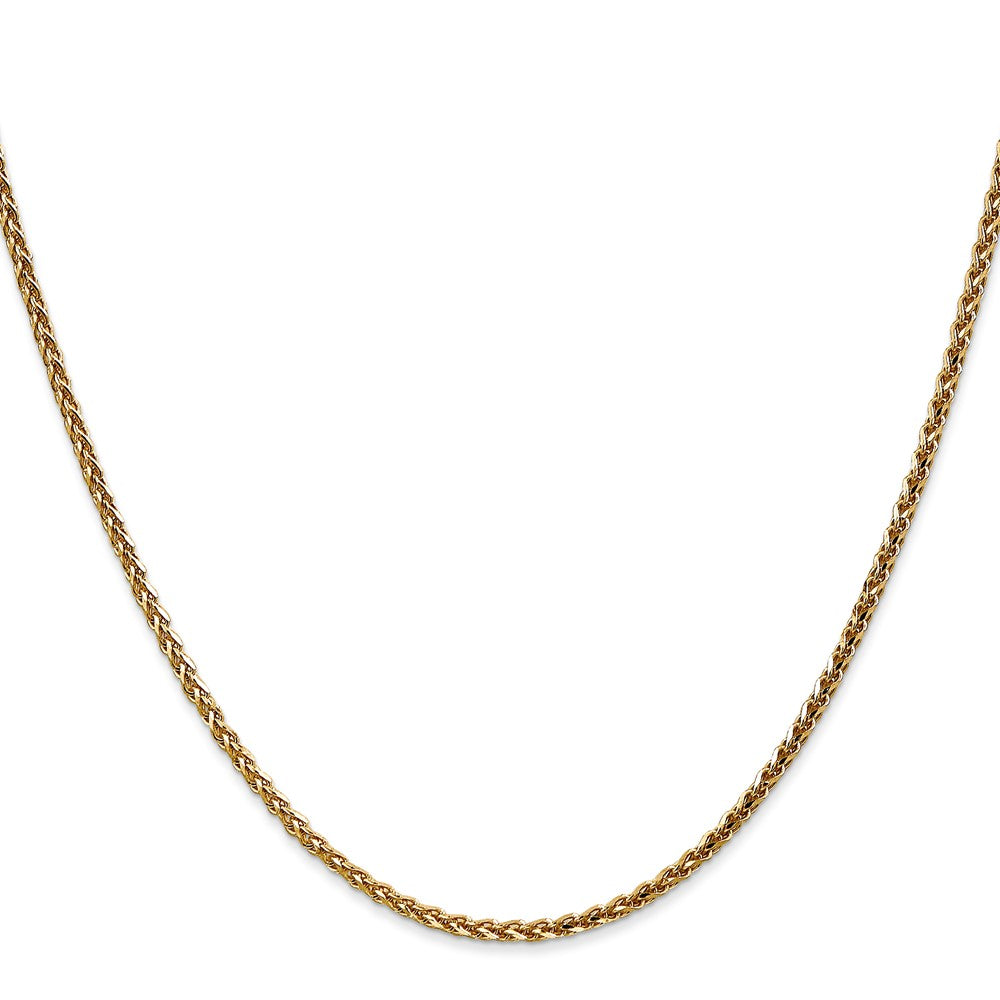 14K 20 inch 2.1mm Diamond-cut Spiga with Lobster Clasp Chain