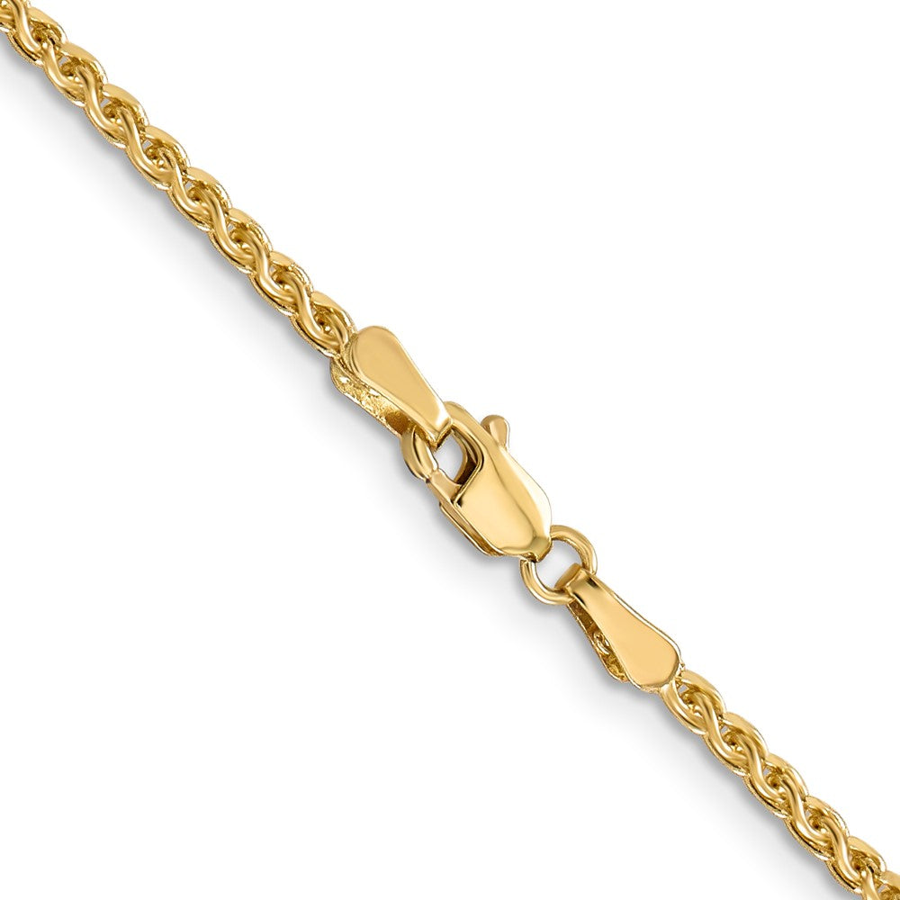 14K 18 inch 2.1mm Diamond-cut Spiga with Lobster Clasp Chain