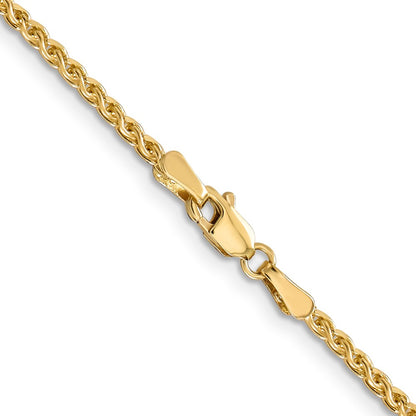 14K 18 inch 2.1mm Diamond-cut Spiga with Lobster Clasp Chain