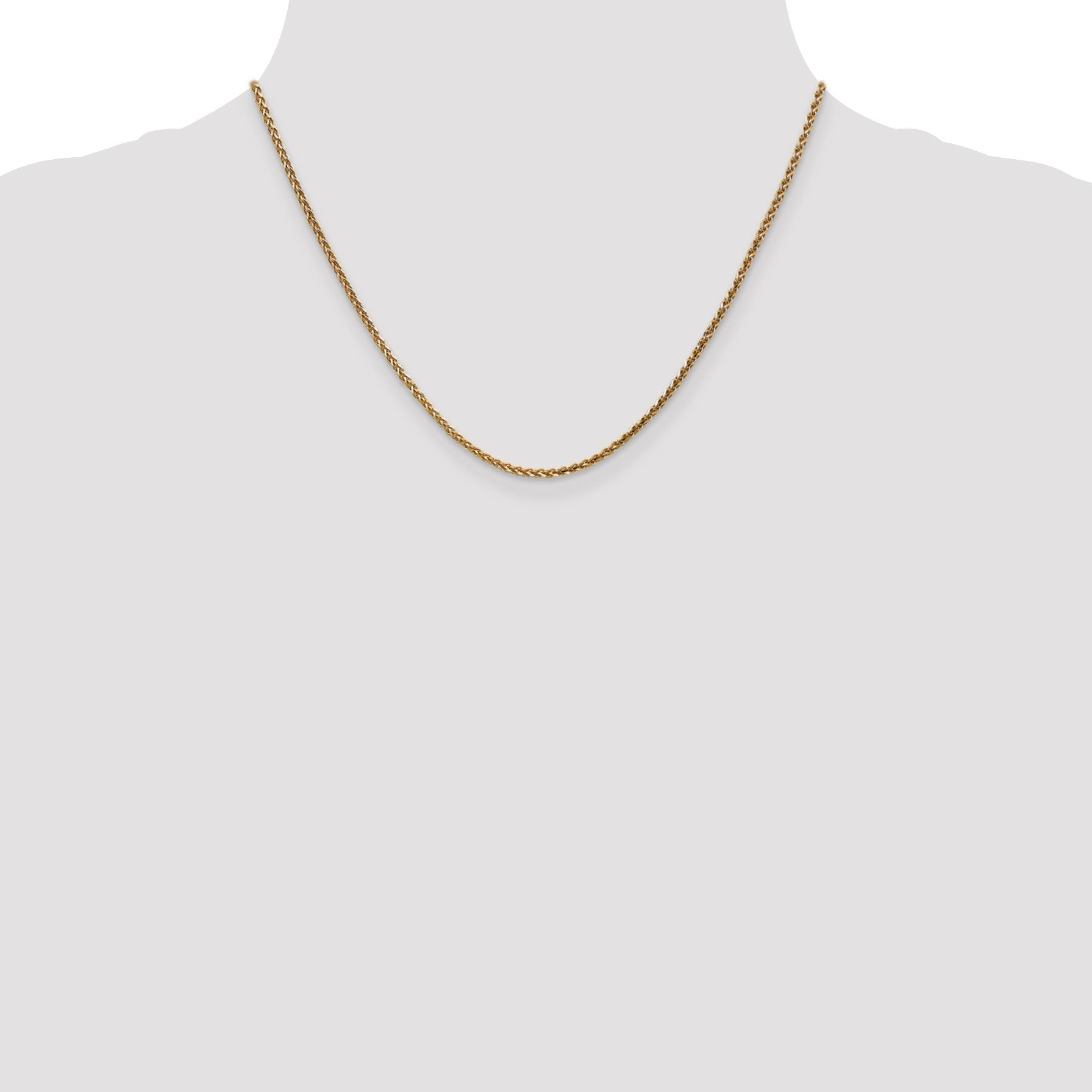 14K 18 inch 2.1mm Diamond-cut Spiga with Lobster Clasp Chain