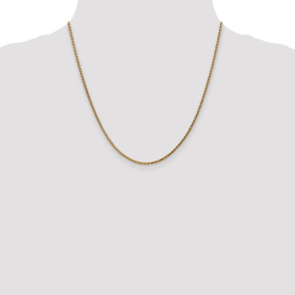 14K 20 inch 2.1mm Diamond-cut Spiga with Lobster Clasp Chain