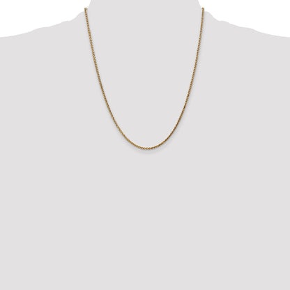 14K 22 inch 2.1mm Diamond-cut Spiga with Lobster Clasp Chain