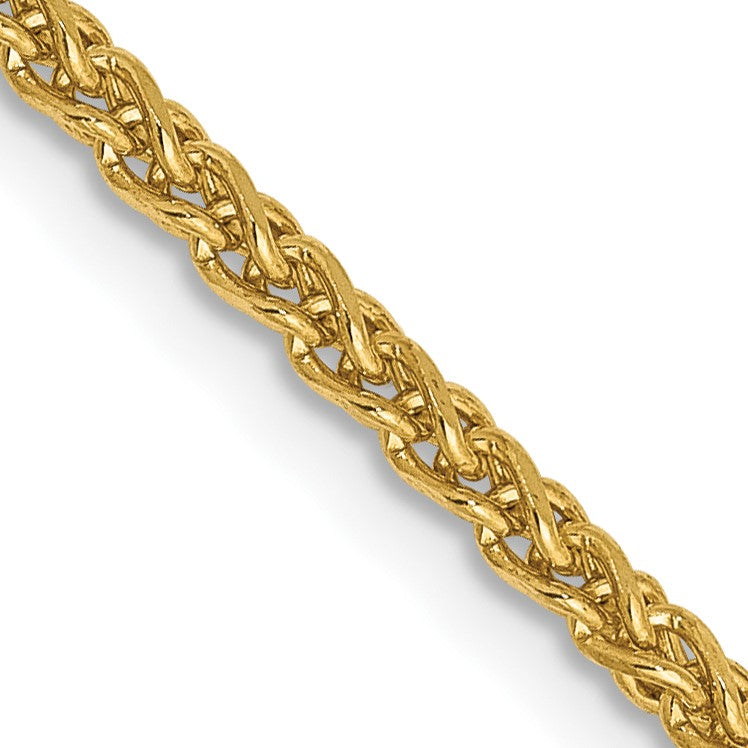 14K 20 inch 2.1mm Diamond-cut Spiga with Lobster Clasp Chain