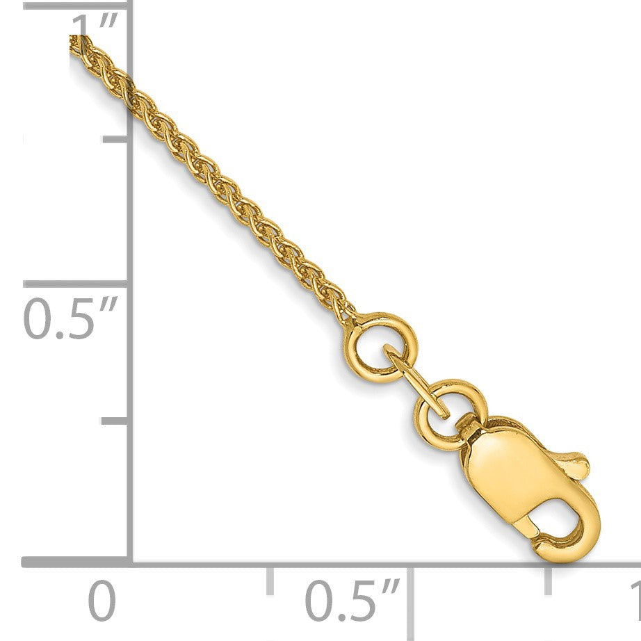 14K 9 inch 1.05mm Spiga with Lobster Clasp Anklet