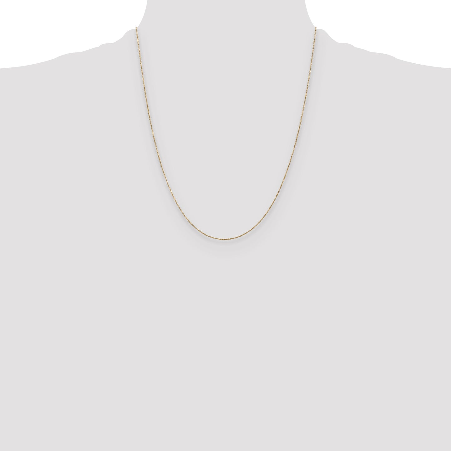 14k .75mm Round Open Link Cable Chain