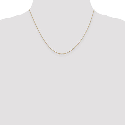 14K 18 inch .6mm Diamond-cut Round Open Link Cable with Spring Ring Clasp Chain