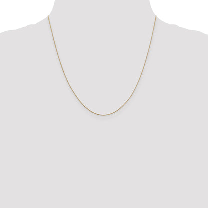 14K 20 inch .6mm Diamond-cut Round Open Link Cable with Spring Ring Clasp Chain