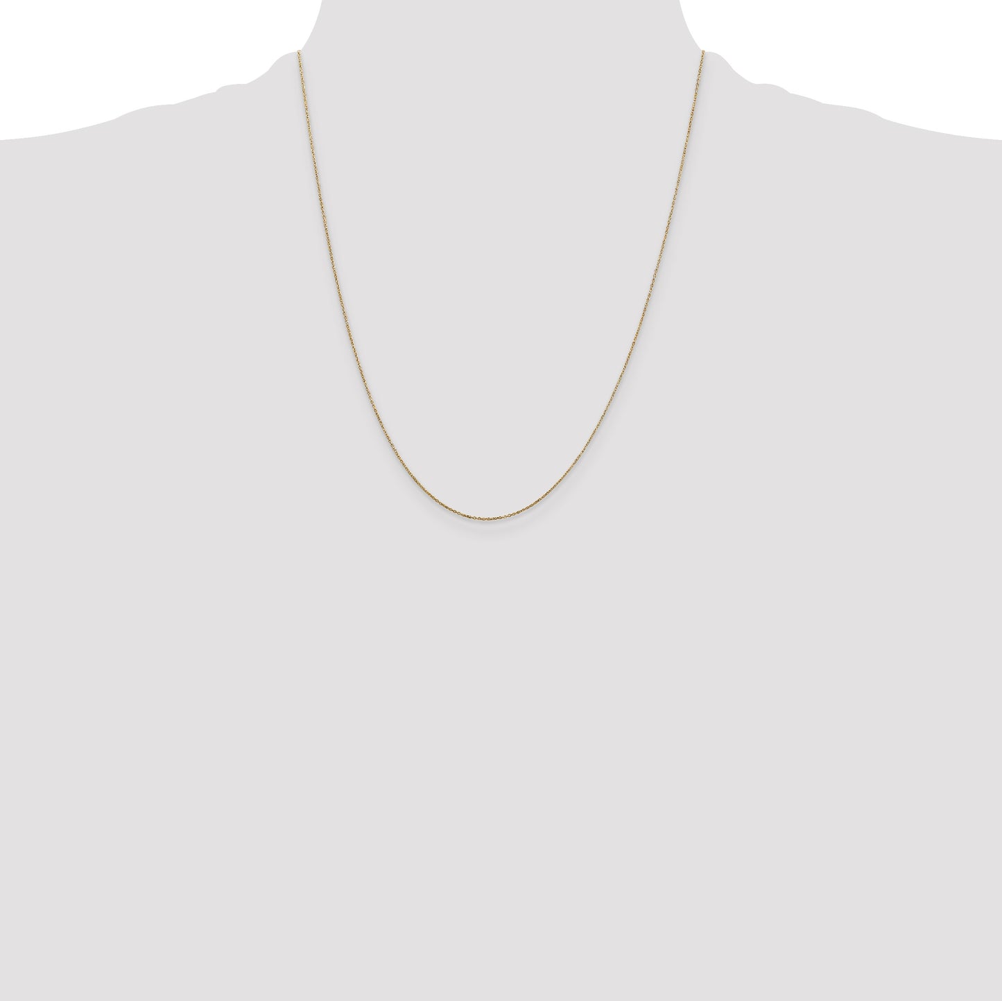 14K 22 inch .6mm Diamond-cut Round Open Link Cable with Spring Ring Clasp Chain
