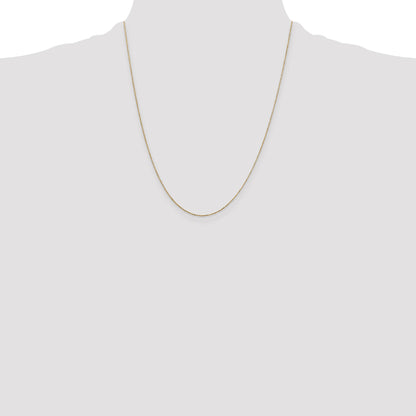 14K 22 inch .6mm Diamond-cut Round Open Link Cable with Spring Ring Clasp Chain