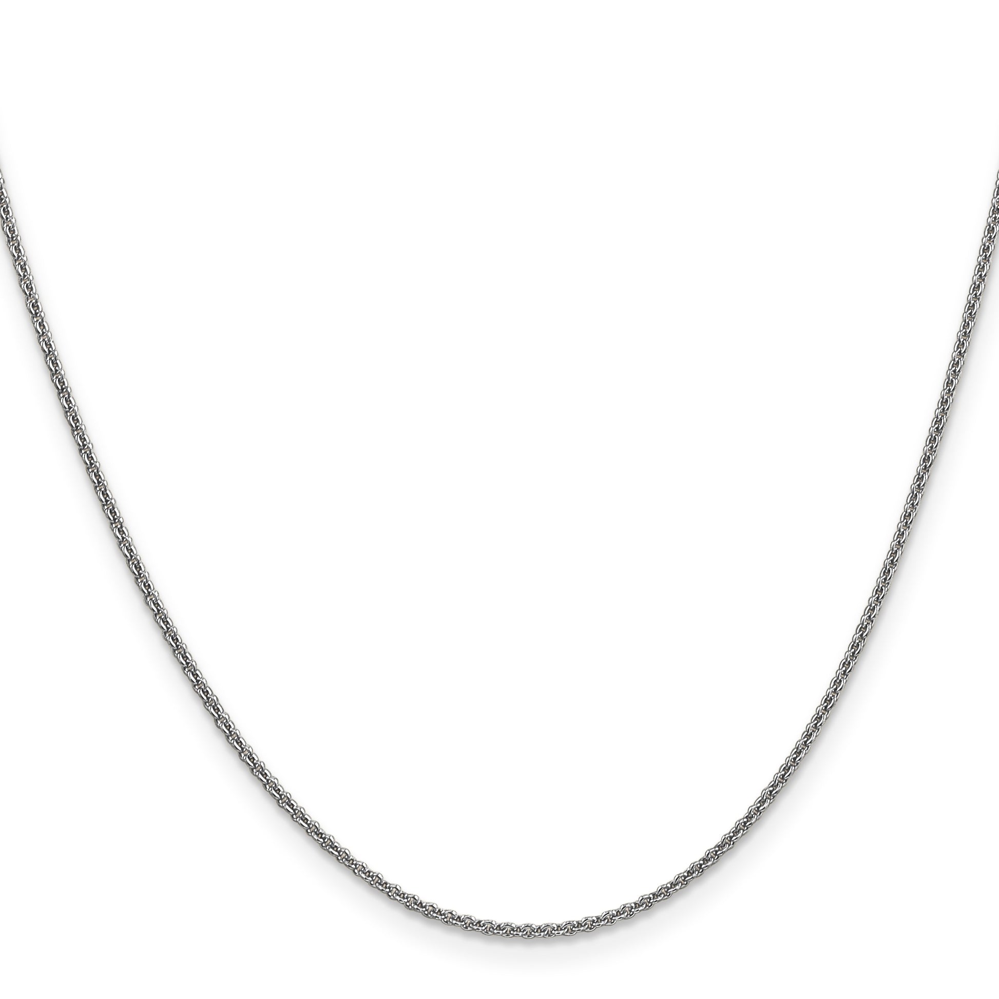 14K White Gold 26 inch 1.4mm Round Open Link Cable with Lobster Clasp Chain