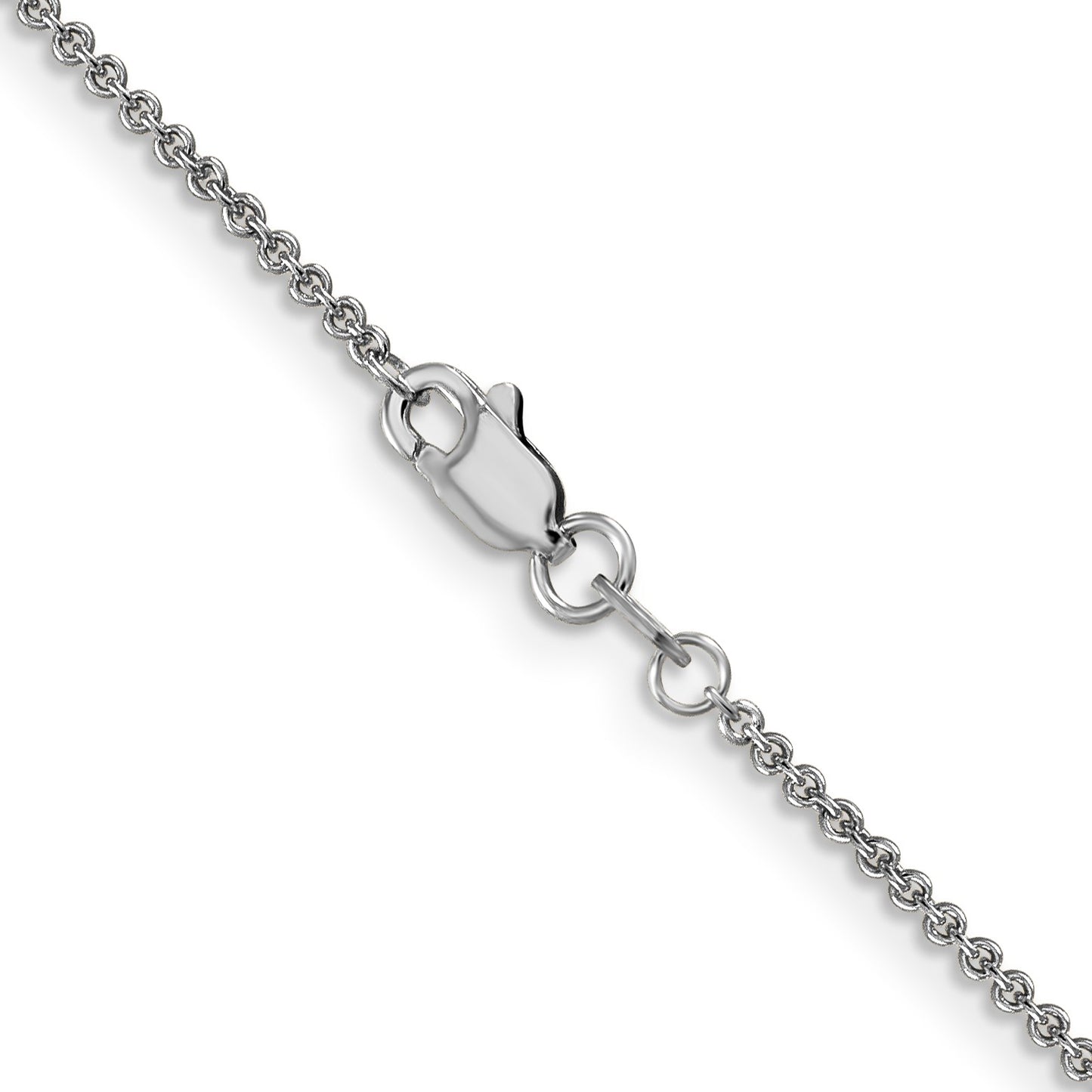 14K White Gold 22 inch 1.4mm Round Open Link Cable with Lobster Clasp Chain