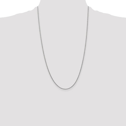 14K White Gold 26 inch 1.4mm Round Open Link Cable with Lobster Clasp Chain
