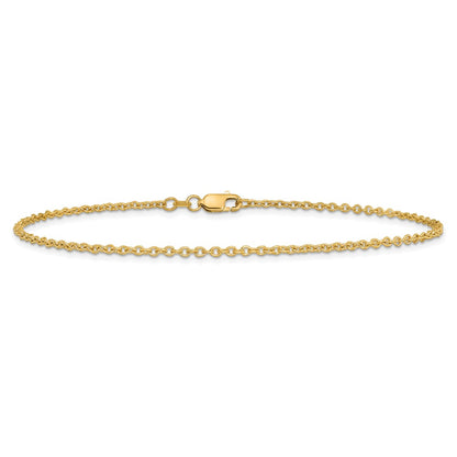 14K 10 inch 1.8mm Forzantine Cable with Lobster Clasp Anklet