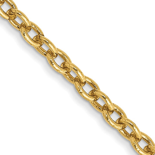 14K 22 inch 1.8mm Forzantine Cable with Lobster Clasp Chain