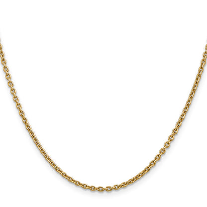 14K 18 inch 2.2mm Forzantine Cable with Lobster Clasp Chain