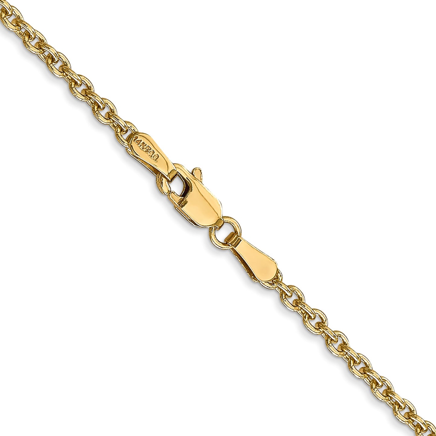 14K 18 inch 2.2mm Forzantine Cable with Lobster Clasp Chain