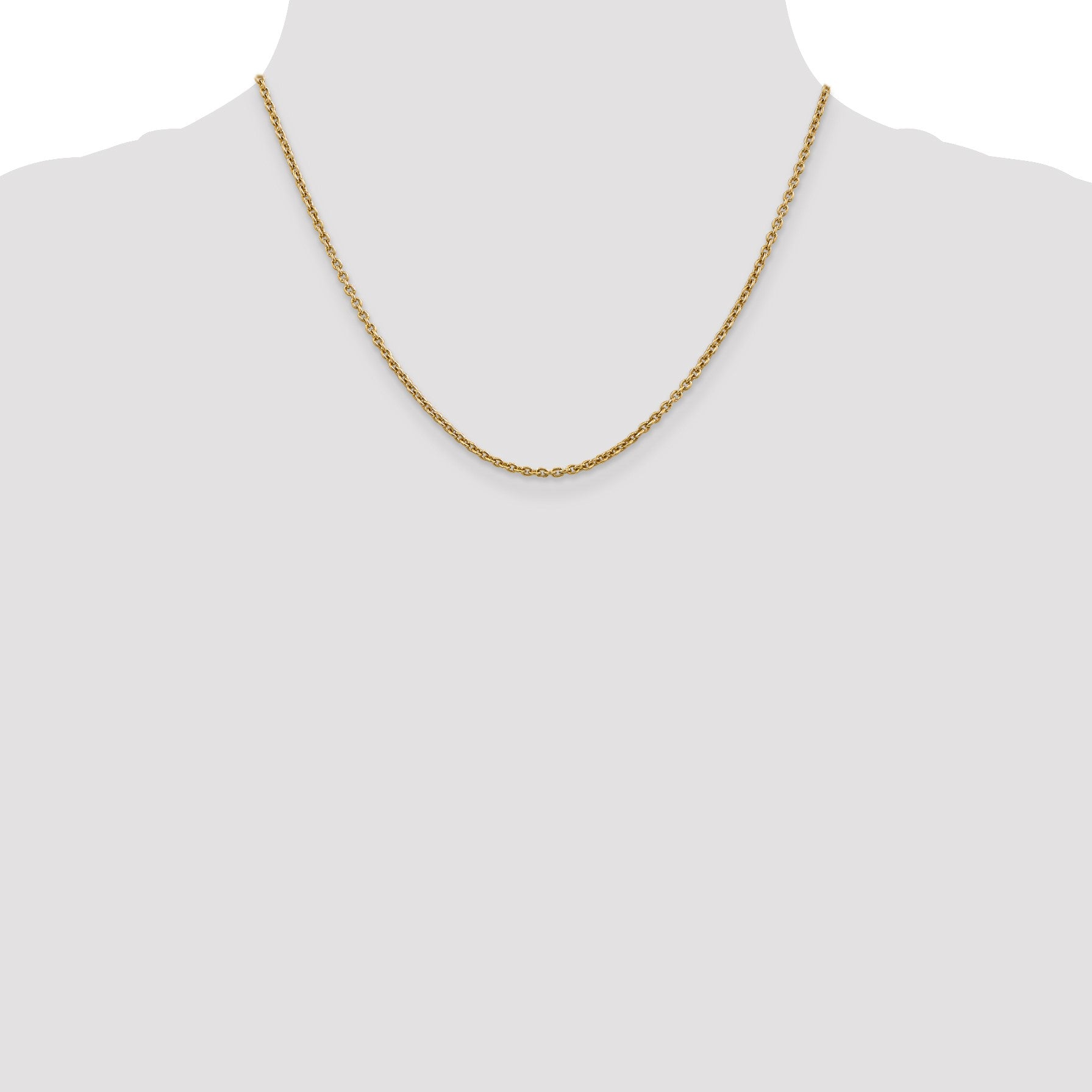 14K 18 inch 2.2mm Forzantine Cable with Lobster Clasp Chain