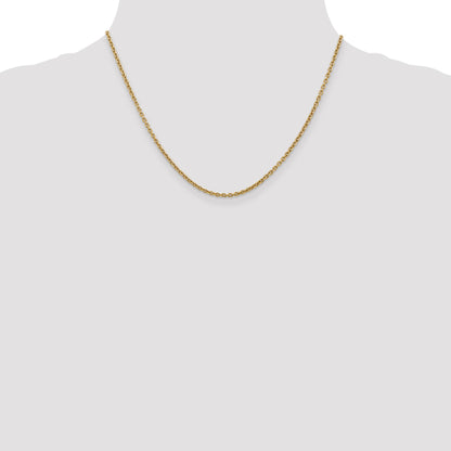 14K 18 inch 2.2mm Forzantine Cable with Lobster Clasp Chain
